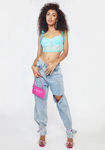 Tie Breaker Mesh Corset Top