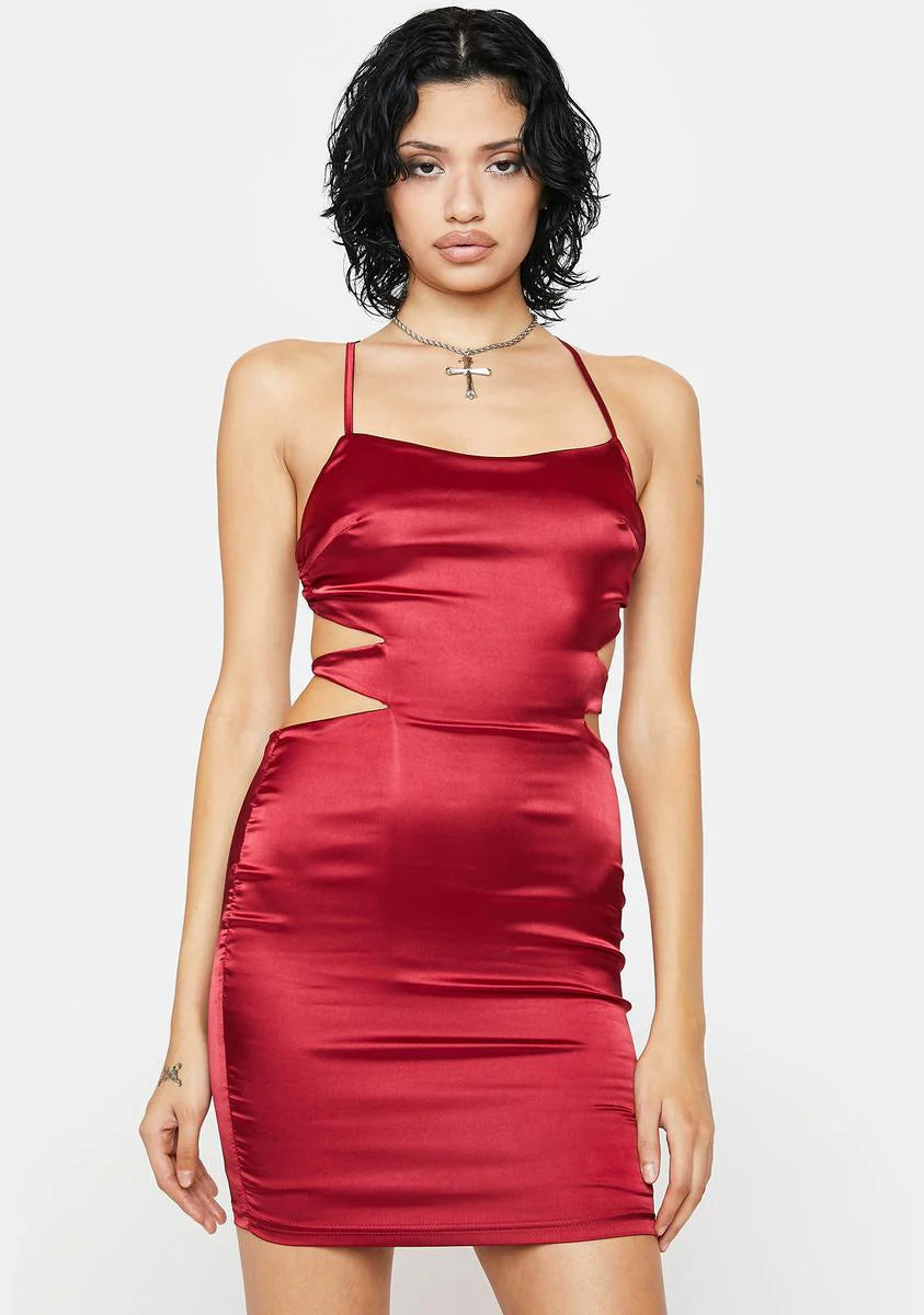Hot Tend To Obsess Satin Mini Dress