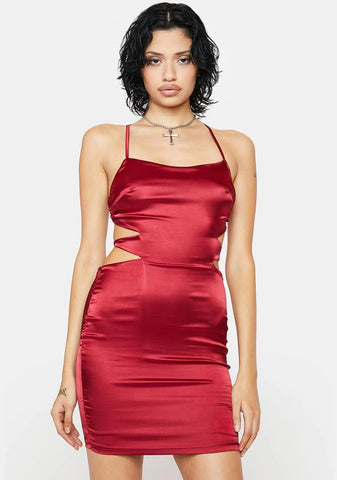 Hot Tend To Obsess Satin Mini Dress