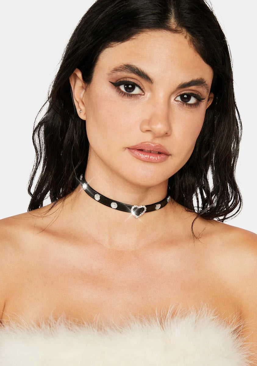 Devious Do As I Say Rhinestone Choker
