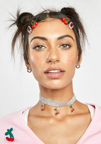 Cherry Divine Rhinestone Choker