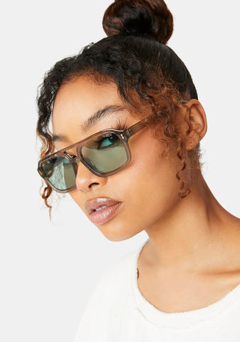 Royal Gray Green Aviator Sunglasses