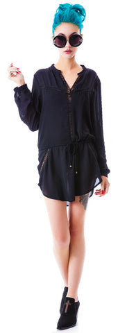 Heather Tunic Top - Black