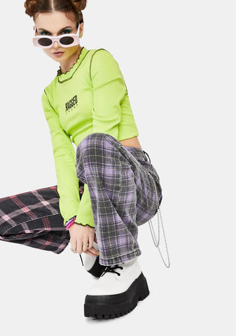 Jekyl Mix Check Dad Jeans