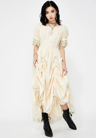 Victorian Ruffle Midi Dress