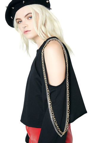 Death Stare Cut-Out Chain Sweater