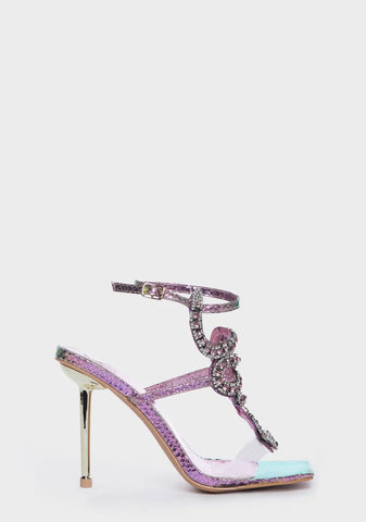 Rhinestone Cobra Stiletto Sandals