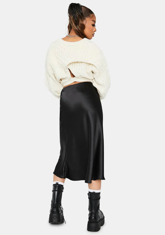 Rock The Boat Satin Midi Skirt