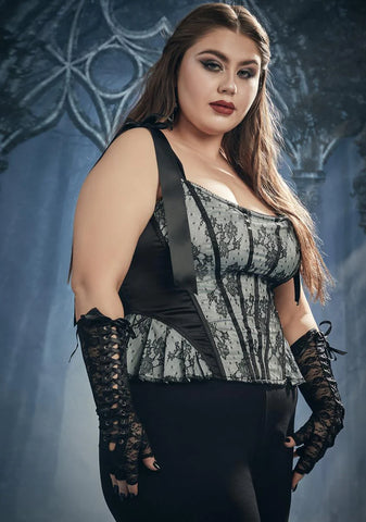 Yours Till Death Satin & Lace Corset Top