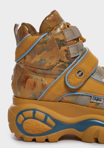 Camo Mustard Classic High Platform Sneakers