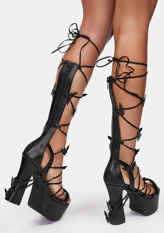 Spooky Pixie Queen Lace Up Heels