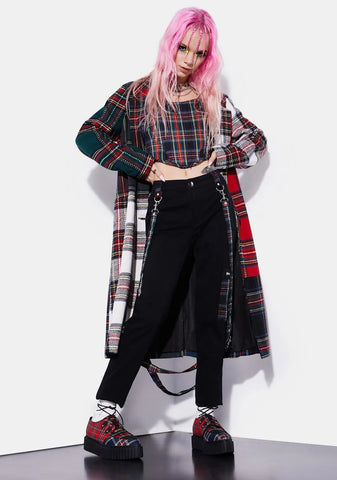 Riot Squad Plaid Corset Top