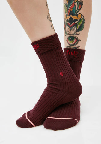 Wine Fenty Prep Socks