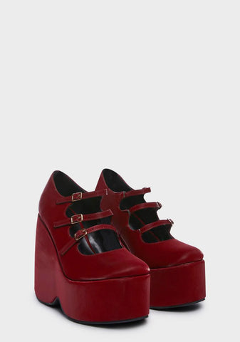 Oxblood This Feels Right Platform Mary Janes