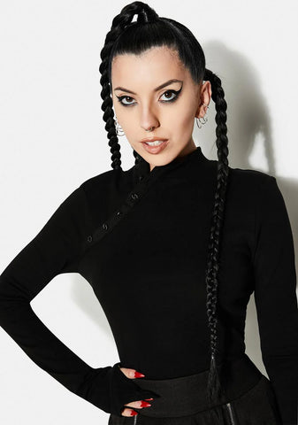 Collar Padded Long Sleeve Shirt