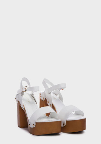 Blanc Easily Recognized Platform Heels