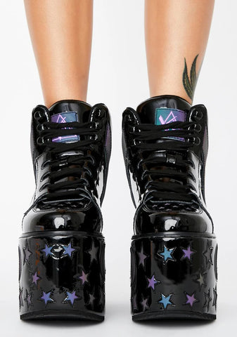 Reflective Stars Qozmo Platform Sneakers