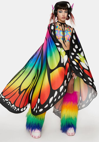 Rainbow Wings Of Paradise Butterfly Cape
