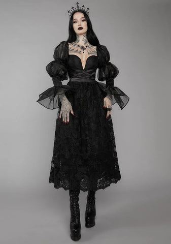 New Moon Waltz Tulle Midi Dress