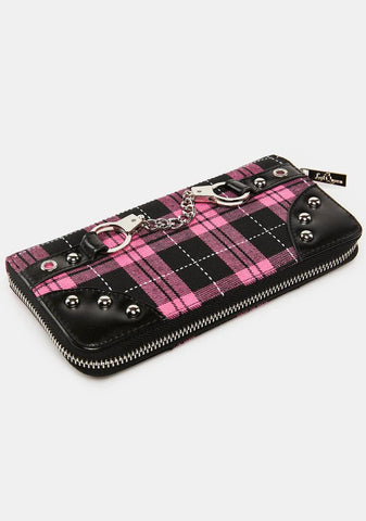 Pink Tartan Handcuff Wallet