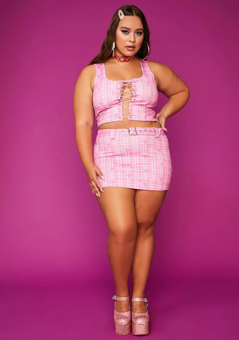 Always Pretty In Punk Belted Skirt