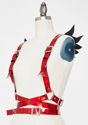 Red Metallic Mini Angel Wings Harness