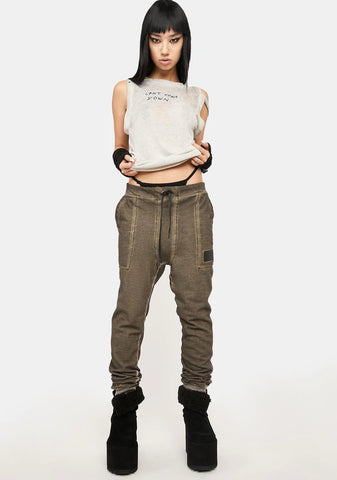 Atmosphere Unisex Washed Brown Joggers