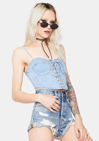 New Wave Denim Corset Top
