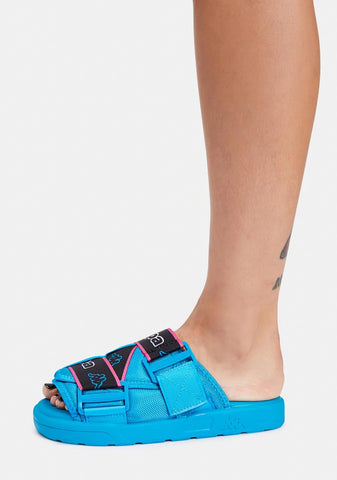 Blue Logo Tape Kalpi Sandals