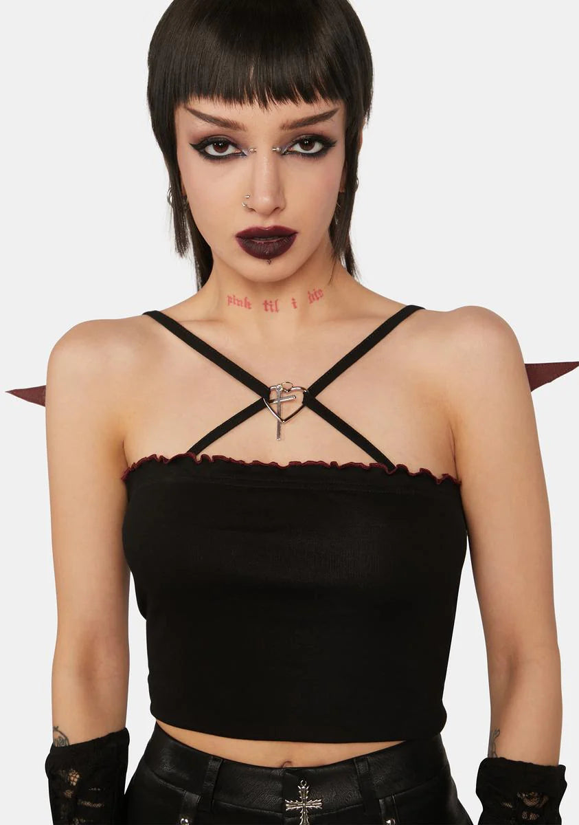 Rock Doll Bat Wing Crop Top