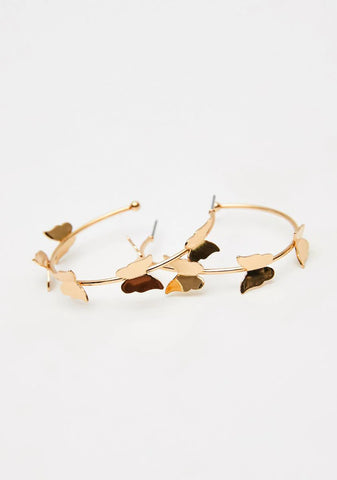 Rule The Skies Butterfly Hoop Earrings