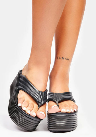 Knows It All Platform Flip Flops