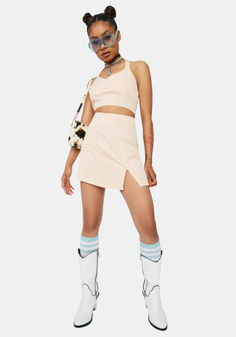 Baby Call Me L8r Gingham Mini Skirt Set