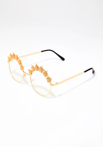 Weed Leaf Embellished Glasses