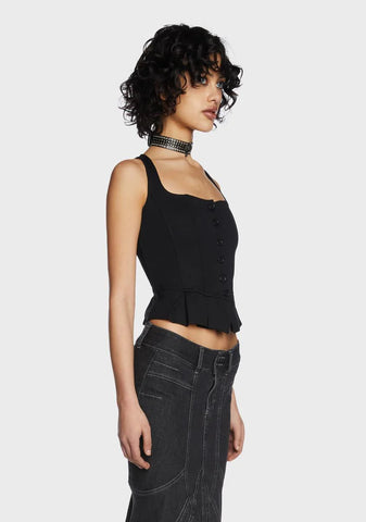 My Wish For You Bustier Top- Black