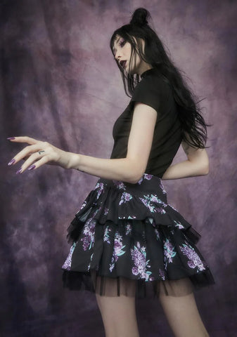 Thorns And Thistles Tiered Floral Skirt
