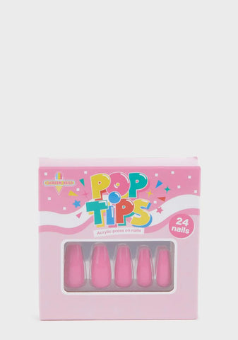 Pinker Than Pink Coffin Shaped False Nails