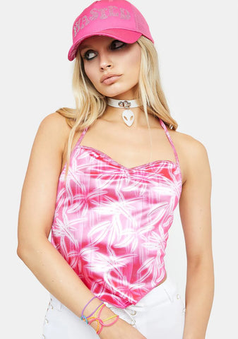 Vegas This Weekend Satin Crop Top