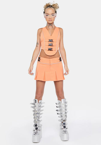 Apricot Across The Club Skirt Set