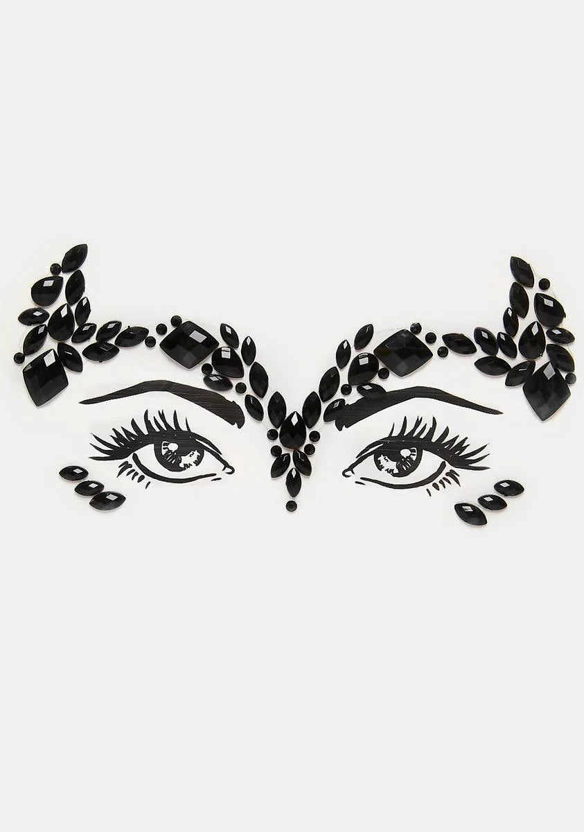 Maleficent Gothic Queen Crystal Jewel Face Sticker