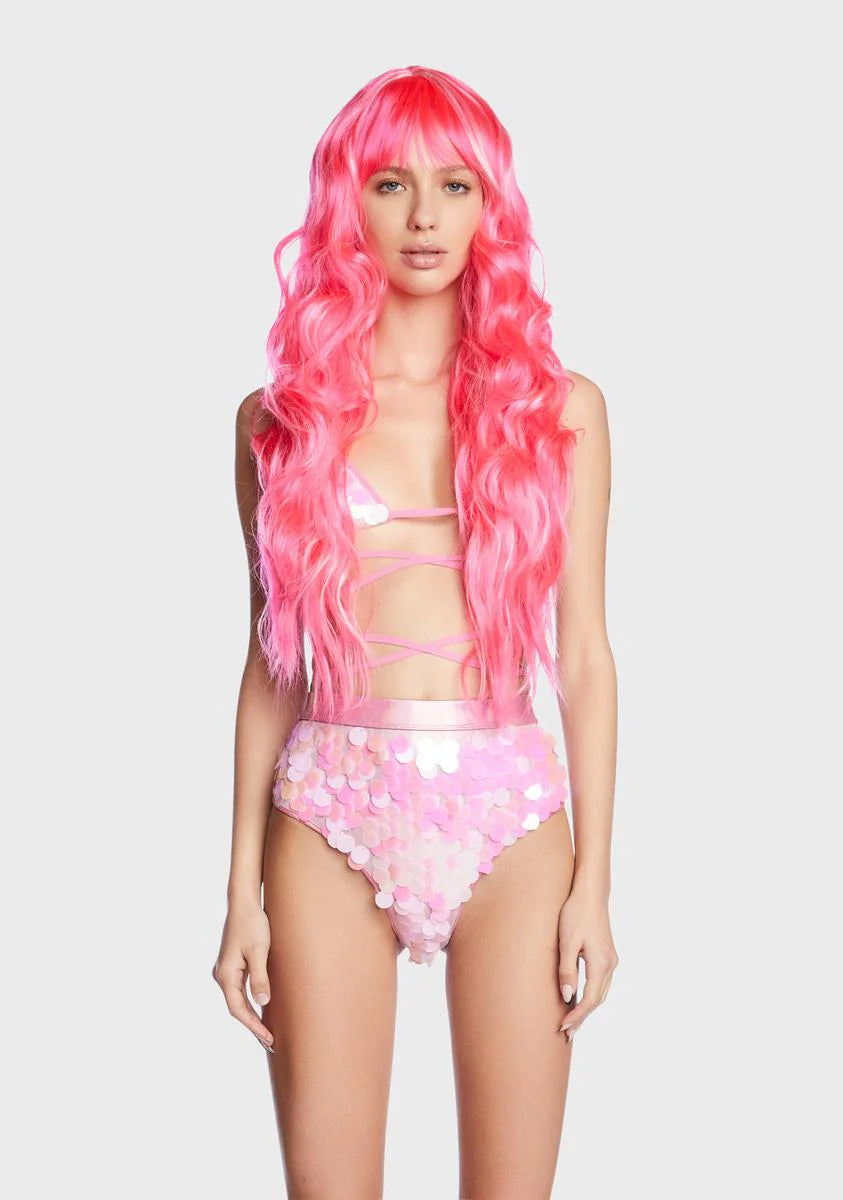 Pixie Delight Pink Bang Wig