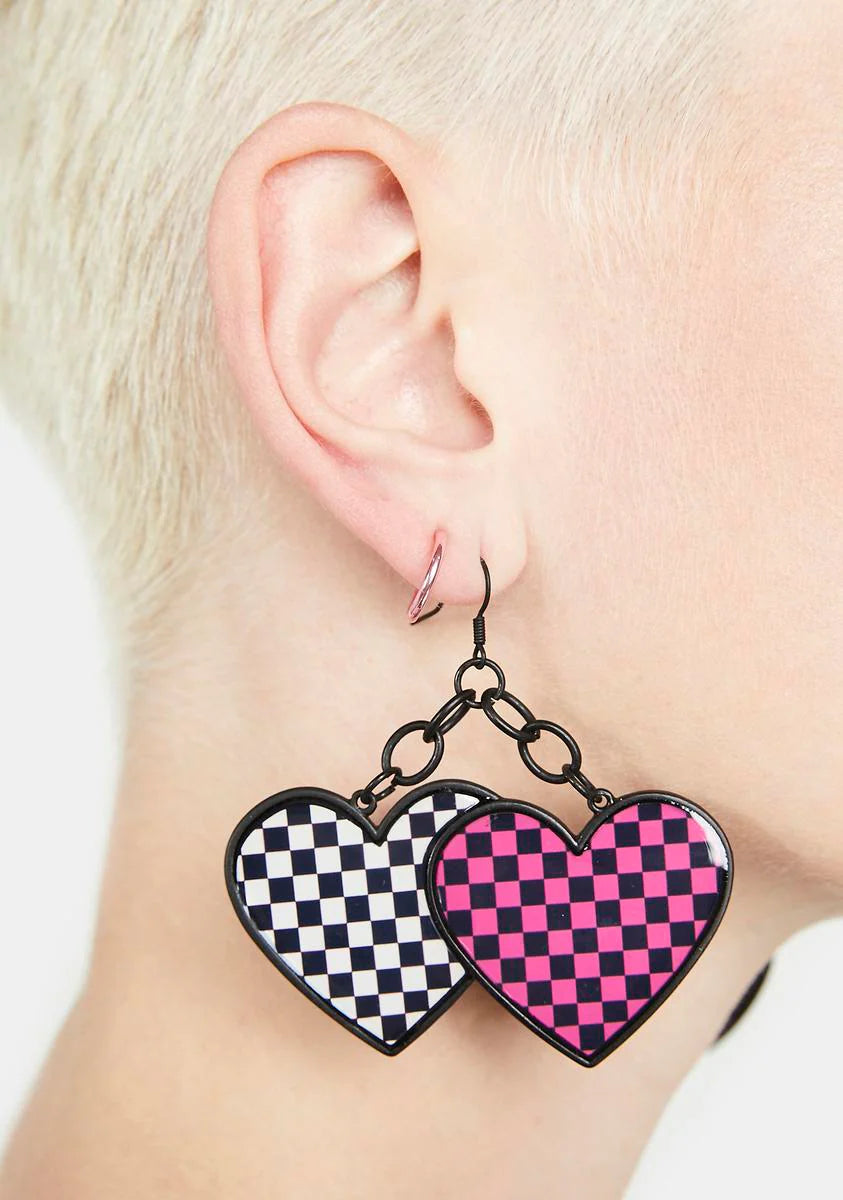 What's Your Damage Heart Earrings