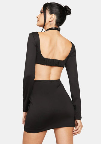 Now That Ur Here Cutout Mini Dress