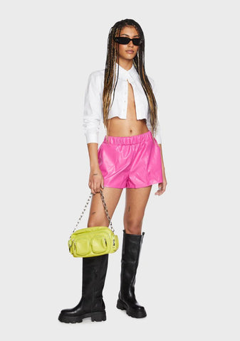 Count On Me Vegan Leather Shorts