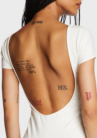 Annika Scoop Neck Ribbed Romper - White