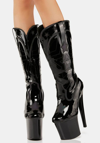 Dolly Star Reflective Platform Heels