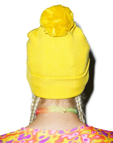 Mustard Pom Pom Beanie