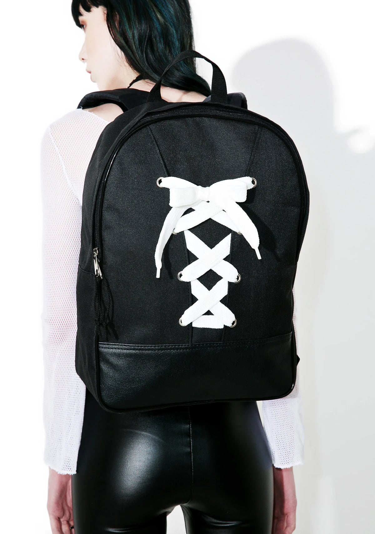 Crossed Wires Lace-Up Backpack