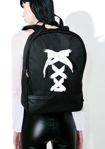 Crossed Wires Lace-Up Backpack