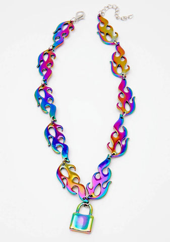 Locked Into The Heat Chain Necklace